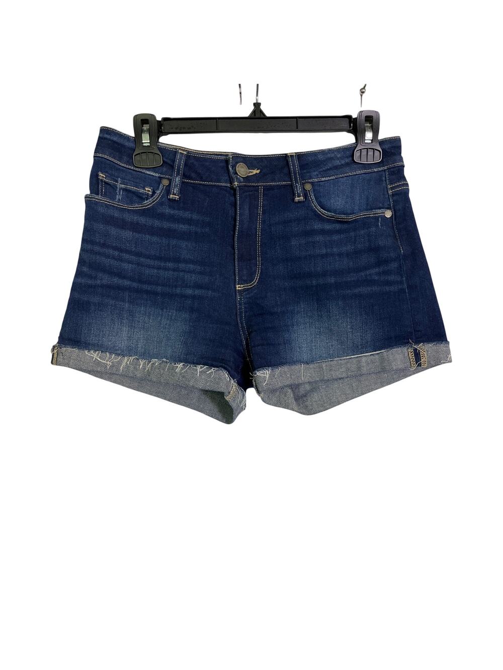 Paige Jimmy Jimmy Denim Shorts Women’s 27 Blue Rolled Hem Distressed Stretch
